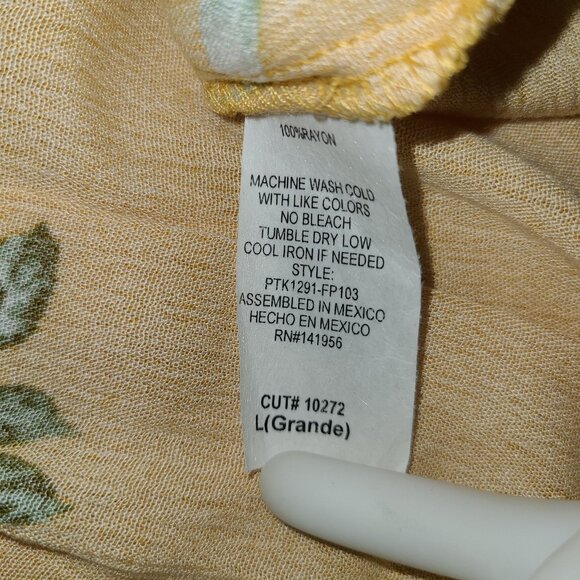 PERSAYA GIRL Yellow Woven Kimono Size L NEW - Picture 4 of 6